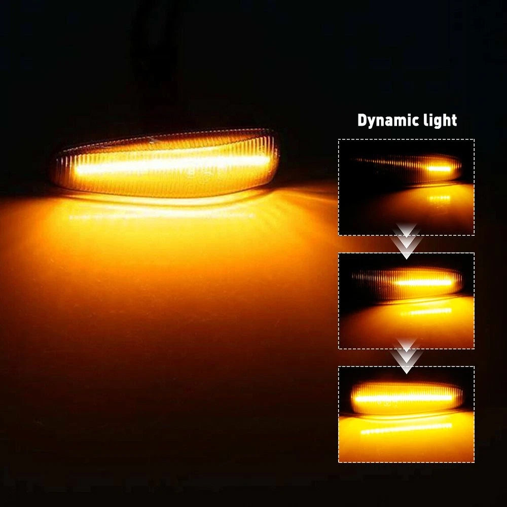 Amber Sequential LED Front Smoke Side Marker Lights for Mitsubishi Lancer Evo X (2008–2015)