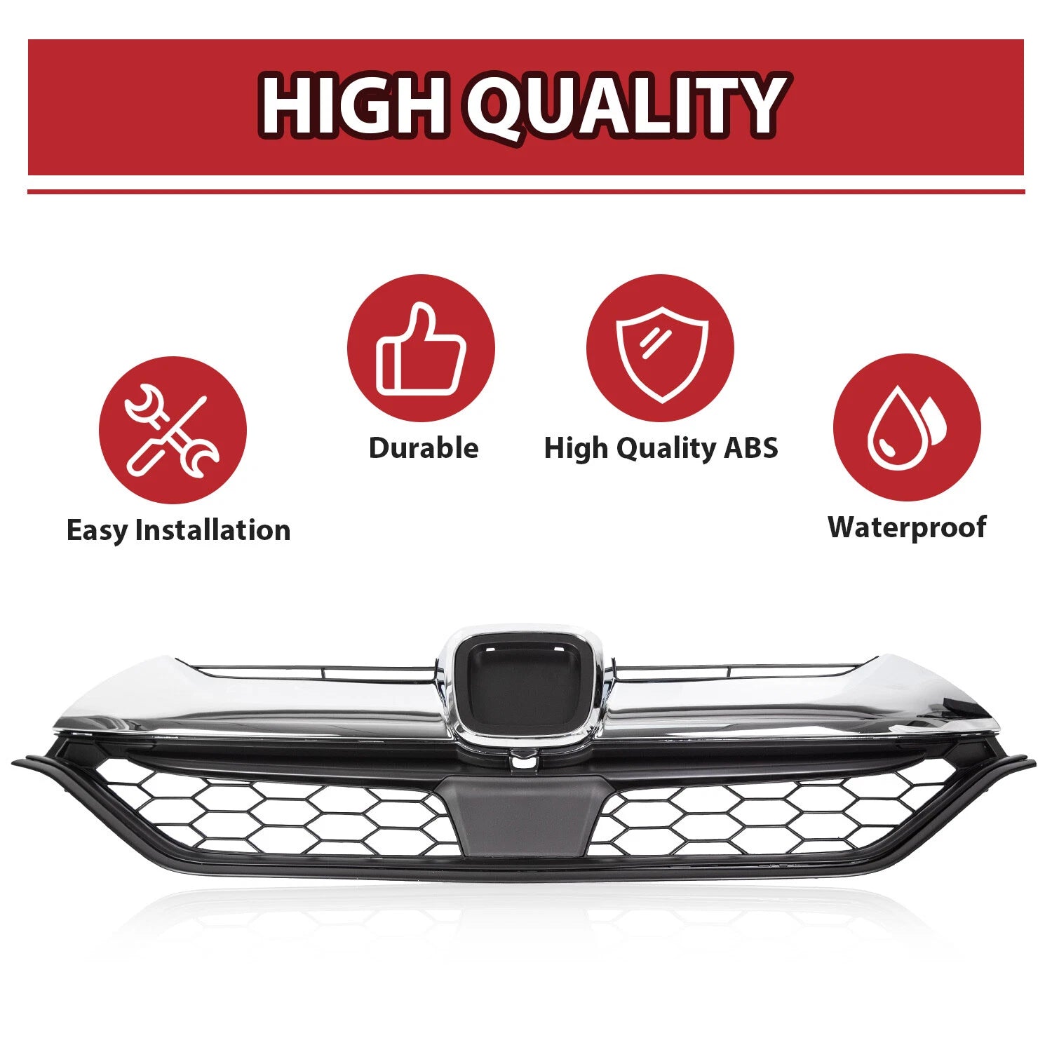 Front Bumper Upper Grille for Honda CR-V (2017–2019)