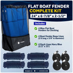 4-Pack Blue Flat Boat Fender Kit 24" x 6-7/8" x 2-1/2"