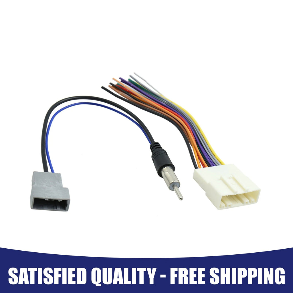 2 In 1 DVD Radio Wire Harness with Antenna Adapter for Nissan 