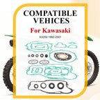 Complete Engine Top Bottom End Rebuild Gasket Seal for Kawasaki KX250 (1992–2001)