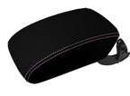 Center Console Armrest Cover for Audi Q5 (2018–2023) Carbon Fiber Pink Stitch