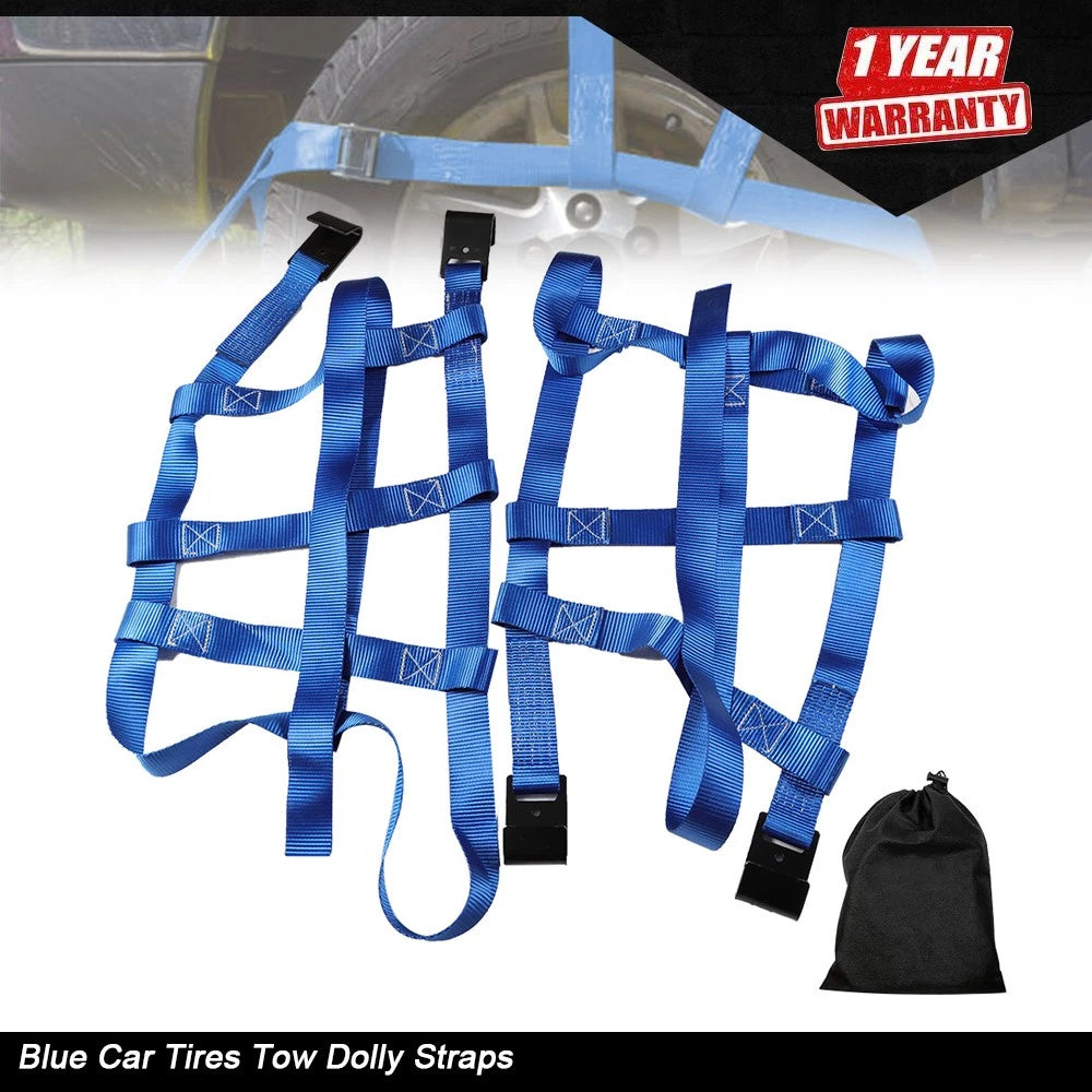 2Pcs Tow Dolly Straps for Most 14-17" Tires