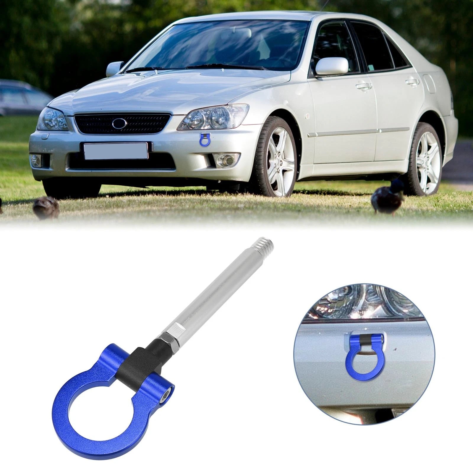 Tow Hook Screw Set of 2 for Lexus IS IS250 (2006–2013) Blue Aluminum Alloy