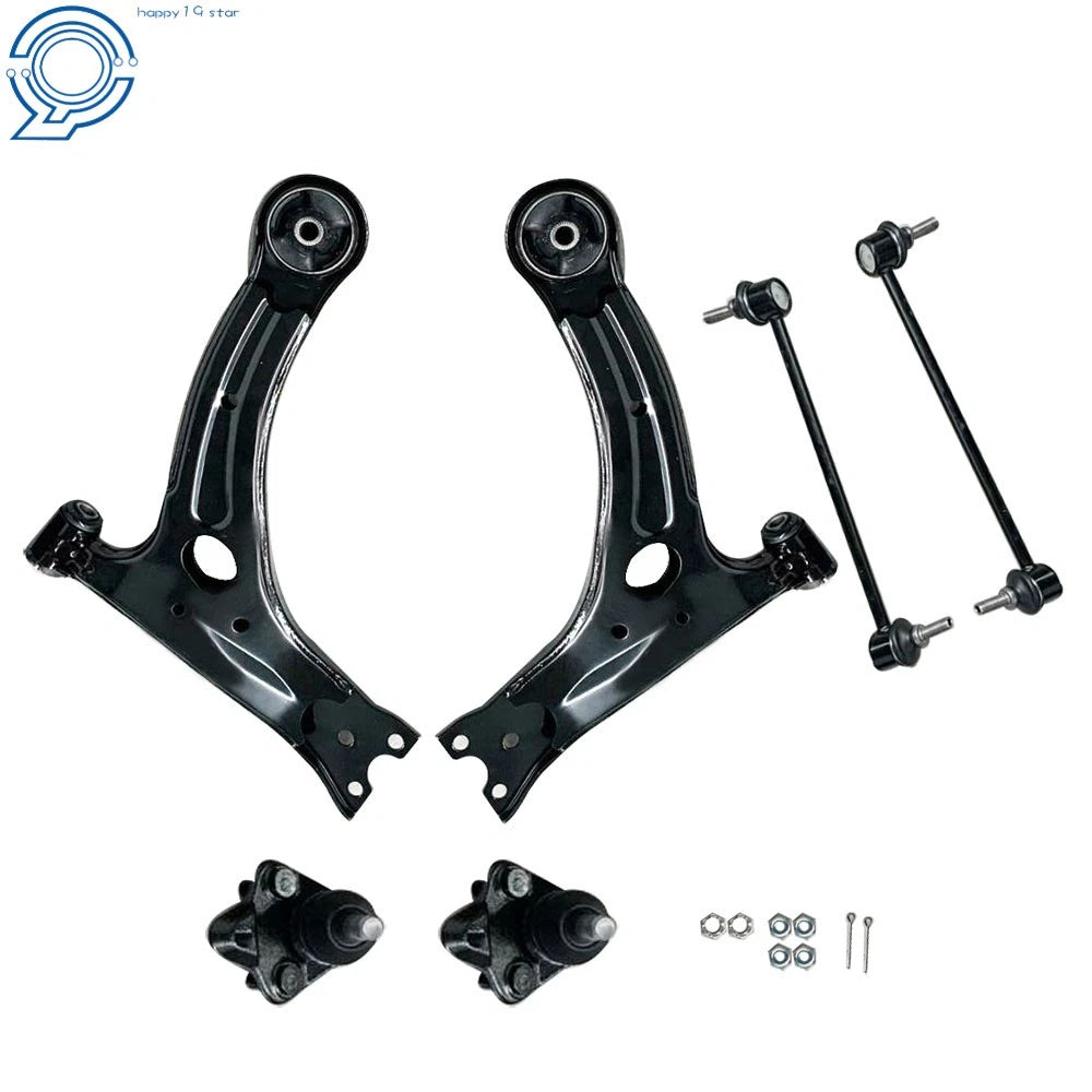 Set of 6 Front Lower Control Arms with Ball Joints for Toyota Corolla (2003–2008)