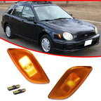 2X Amber Front Side Marker Lights with LED Bulbs for Subaru Impreza (2002–2003)