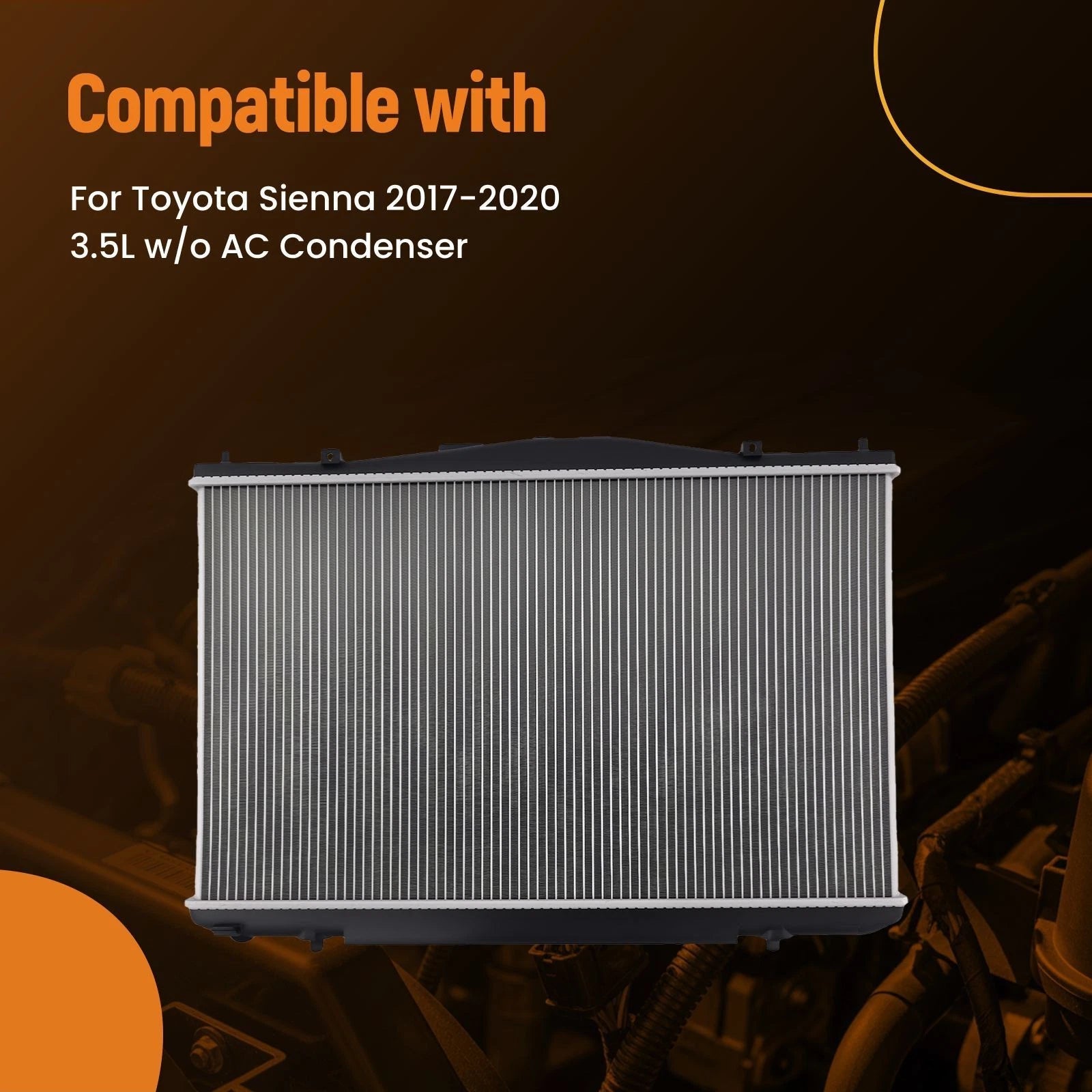 Coolant Radiator Assembly for Toyota Sienna (2017–2020) 3.5L 13663