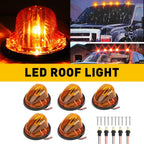 5Pcs Amber Marker Cab Lights + 194 LED for 73-87 Chevy GMC C/K Series