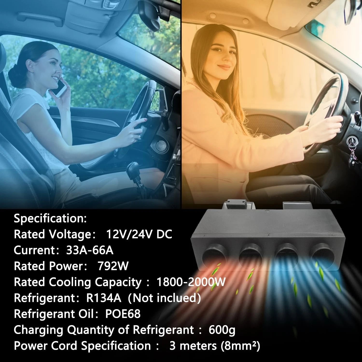 12V Electric Air Conditioner Kit for Universal Cars (Underdash)