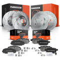 Front & Rear Drilled Brake Rotors & Ceramic Pads for Toyota Corolla (2010-2013)
