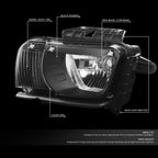 Front Driving Headlight Lamps for Chevy Camaro (2010–2013) Black Housing