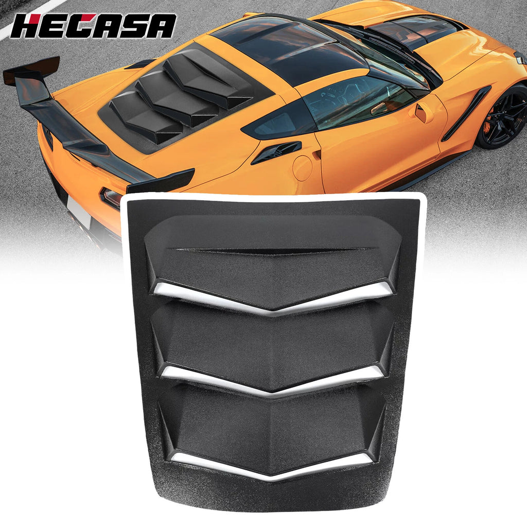 Rear Window Louver Sun Shade Cover for Corvette C7 (2014–2019) ABS Black