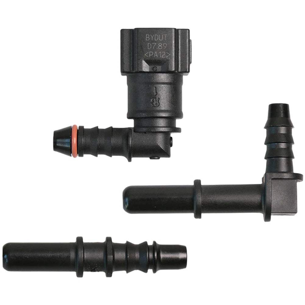 Fuel Quick Connect Fitting Set of 3 for 6mm Nylon Tube 8mm Rubber Hose