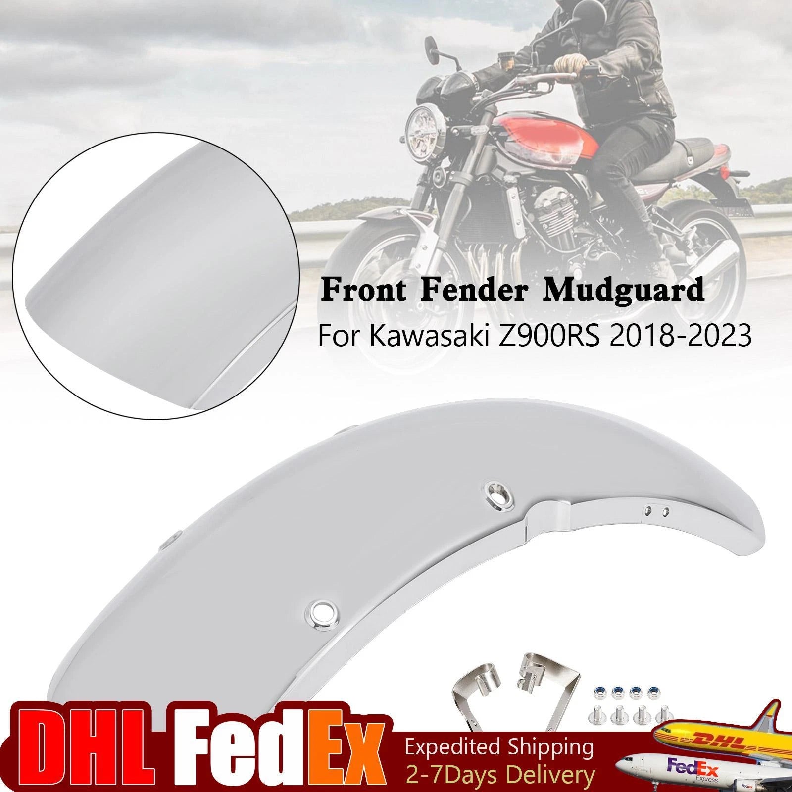 Front Fender Mudguard Fairing for Kawasaki Z900RS (2018–2023) Chrome U3