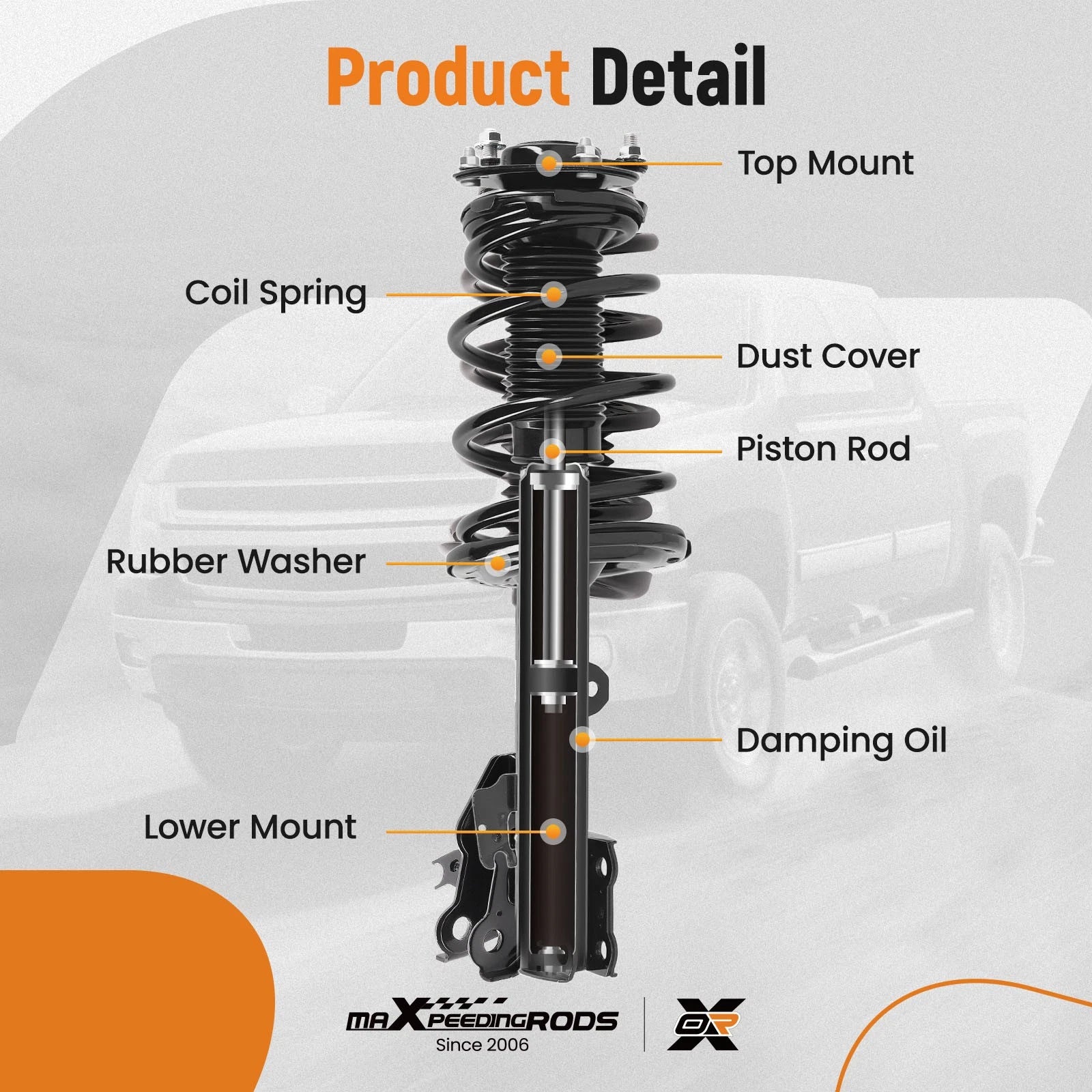 Pair Front Strut Coil Spring Suspension for Toyota Highlander (2008–2011)