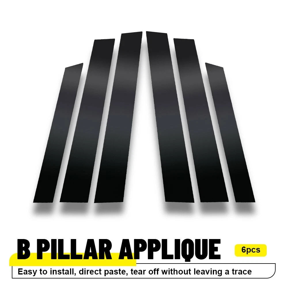 Set of 6 Black Door Window Pillar Posts Trim for Honda CR-V (2007–2011)