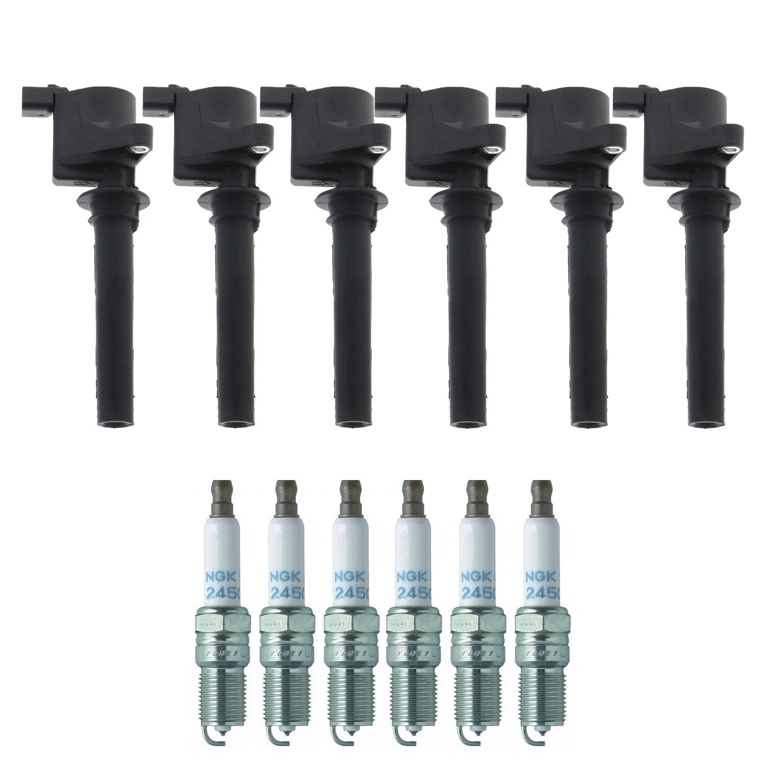 Set of 6 Ignition Coils & NGK Laser Platinum Spark Plugs for MPV Sable (1996–2000)