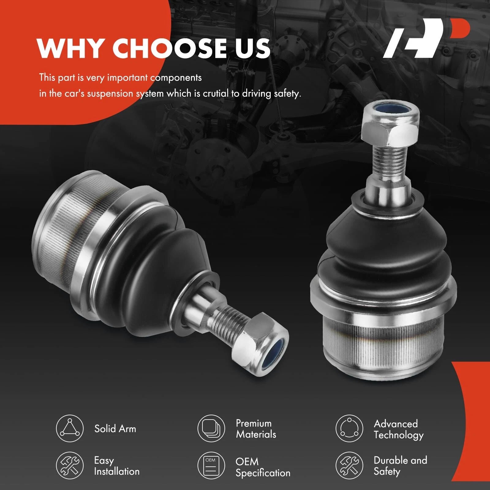 2X Front Lower Ball Joint for Jeep Grand Cherokee (2005-2010)