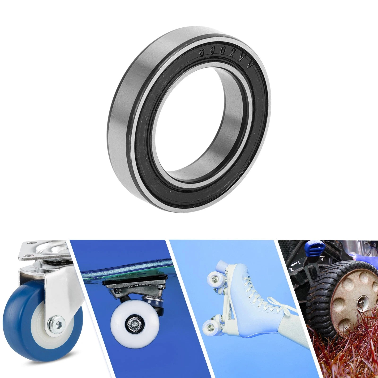 6802VV Deep Groove Ball Bearing for Scooter Skateboard Wheel (15x24x5mm)