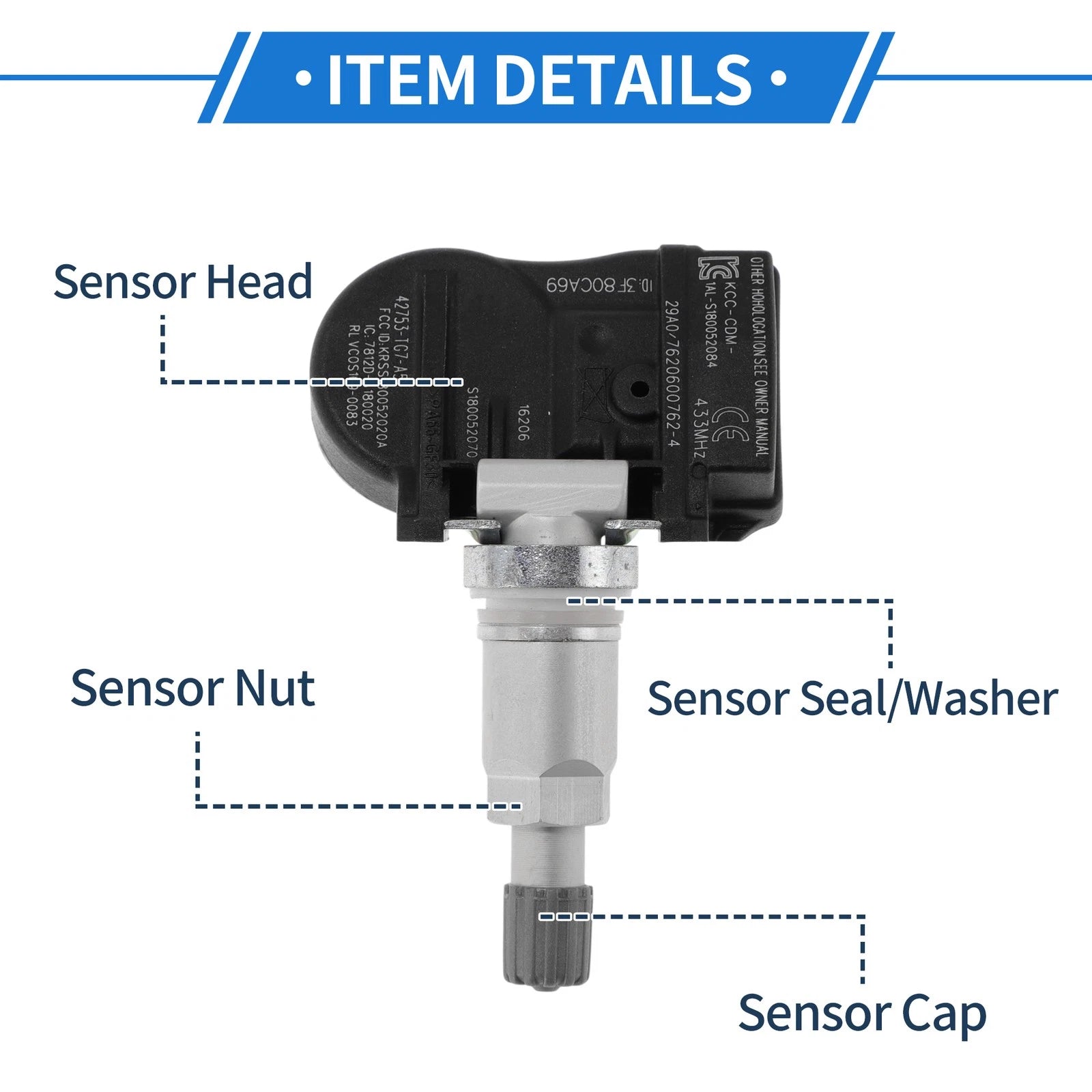 TPMS Sensor No. 42753TG7A51 for Honda Pilot (2016–2017)