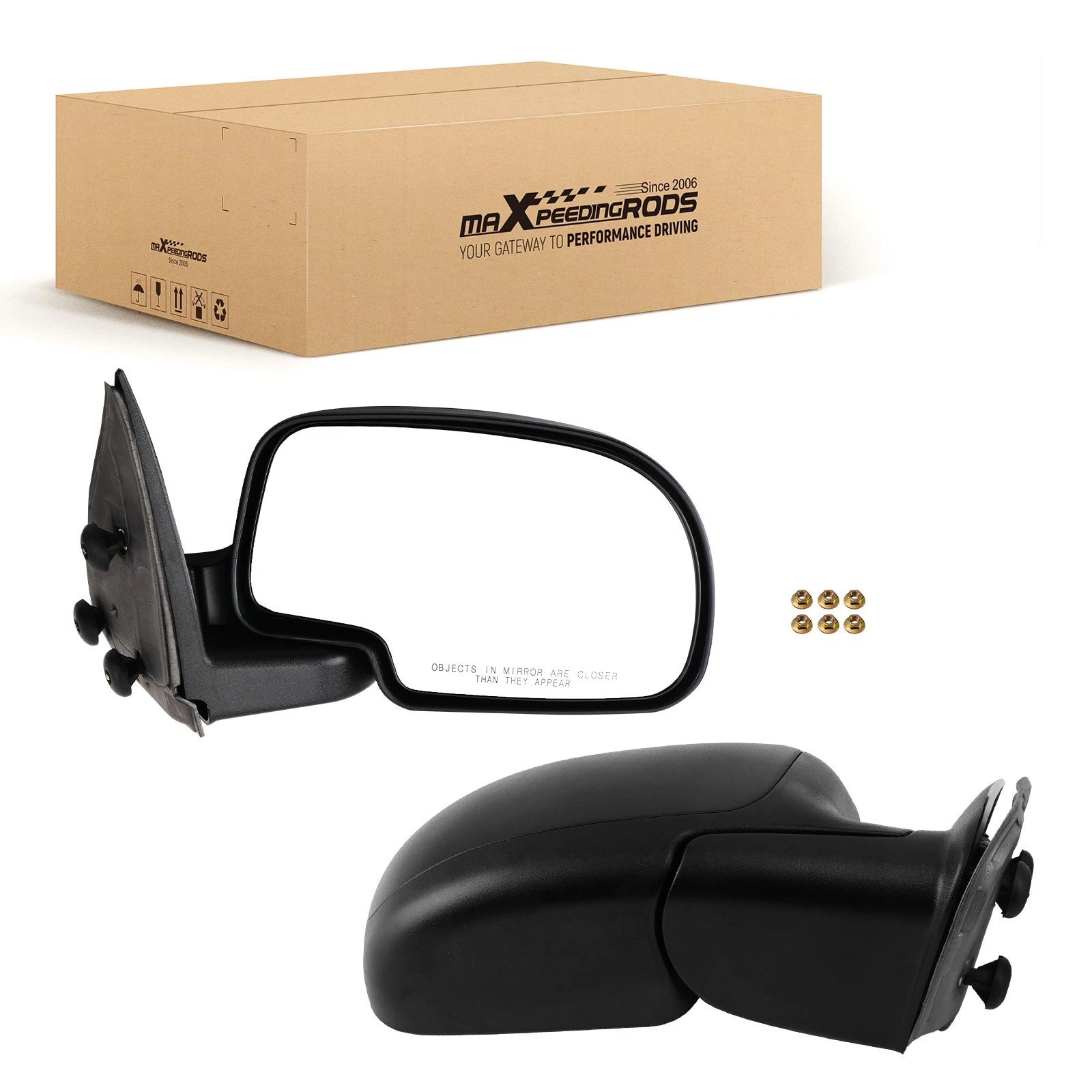 Black Mirror Pair for Chevrolet Silverado GMC Sierra Yukon (1999-2006)