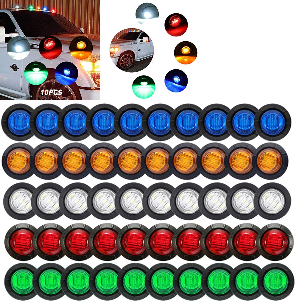 Set of 2 LED Marker Lights for Truck Trailer (12V)