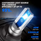 2X 9007 HB5 LED Headlight Bulbs for 12000LM 6500K White