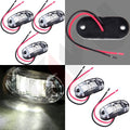 2X 2.5" Clearance White Oval LED Lamps for Trailer Pickup