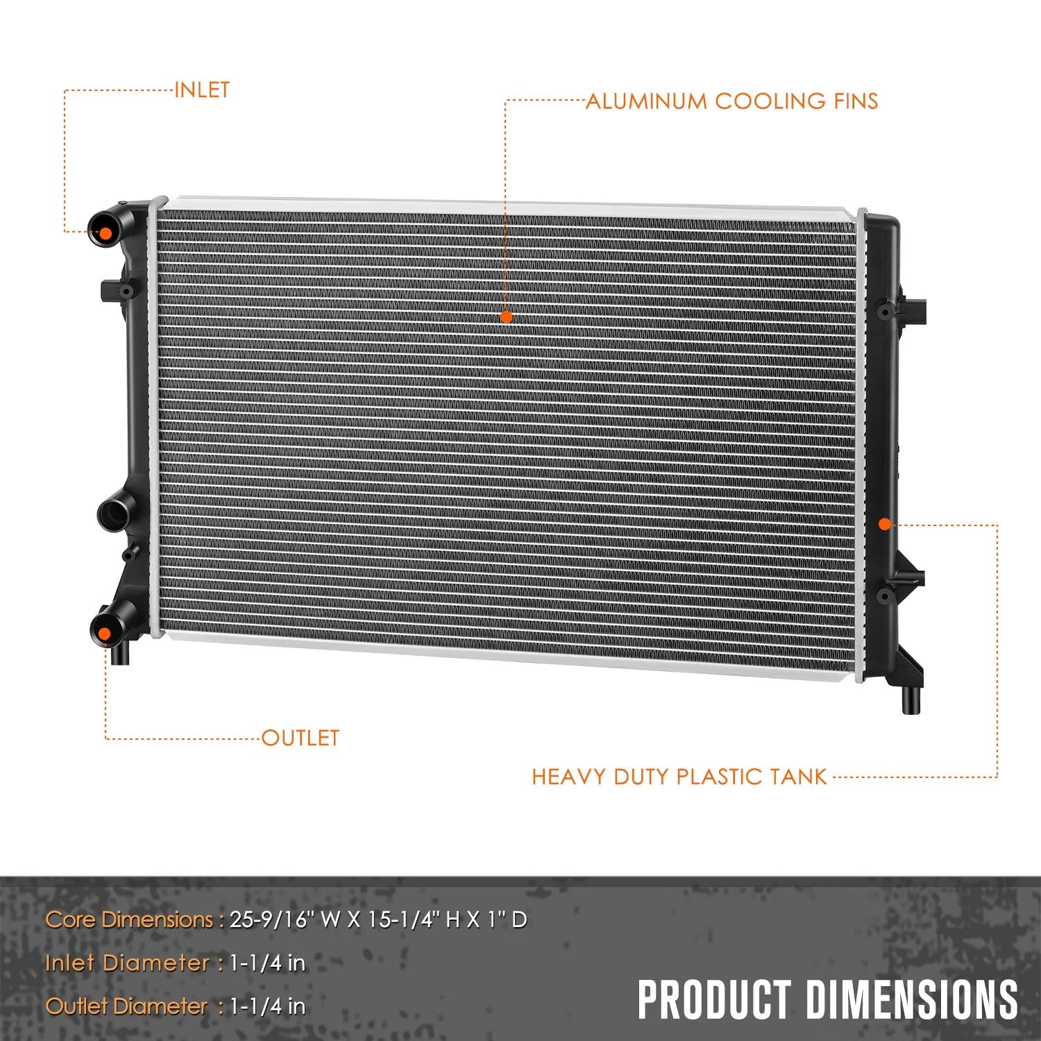 Cooling Radiator for VW Passat 2.5L (2012–2015) DPI-13422