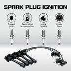 Set of 4 Spark Plug Wires + Plugs for Geo Prizm Toyota Corolla (1998–2002)