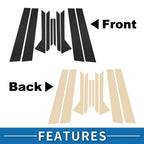 10pcs Door Pillar Window Trim for Ford Fiesta (2011–2015) Black