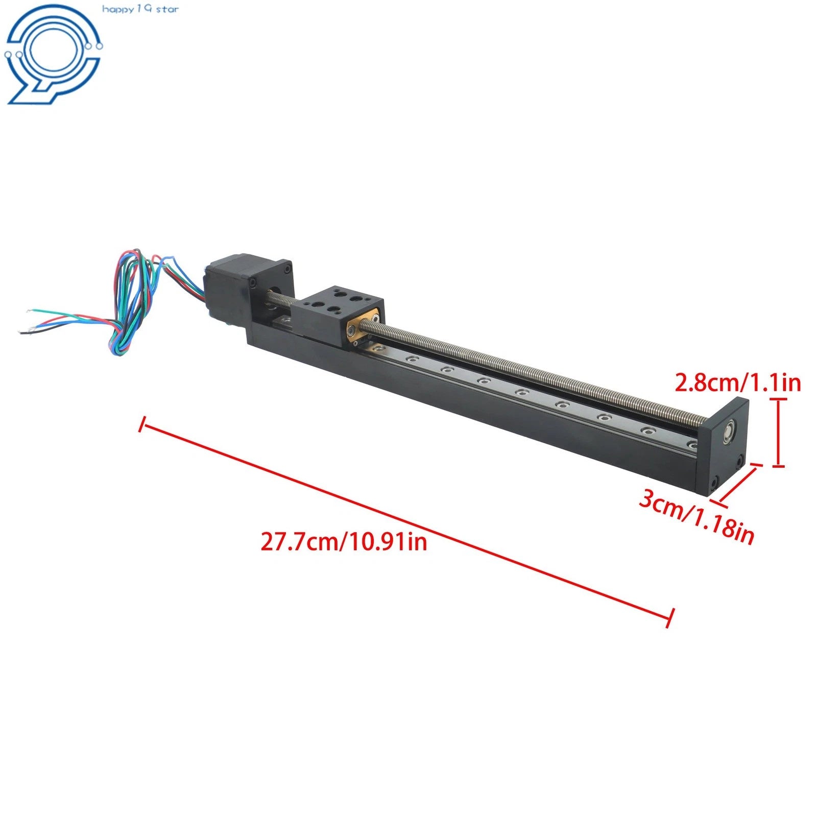 Linear Rail Module T6×1 LeadScrew for NEMA11 Stepper (200mm)