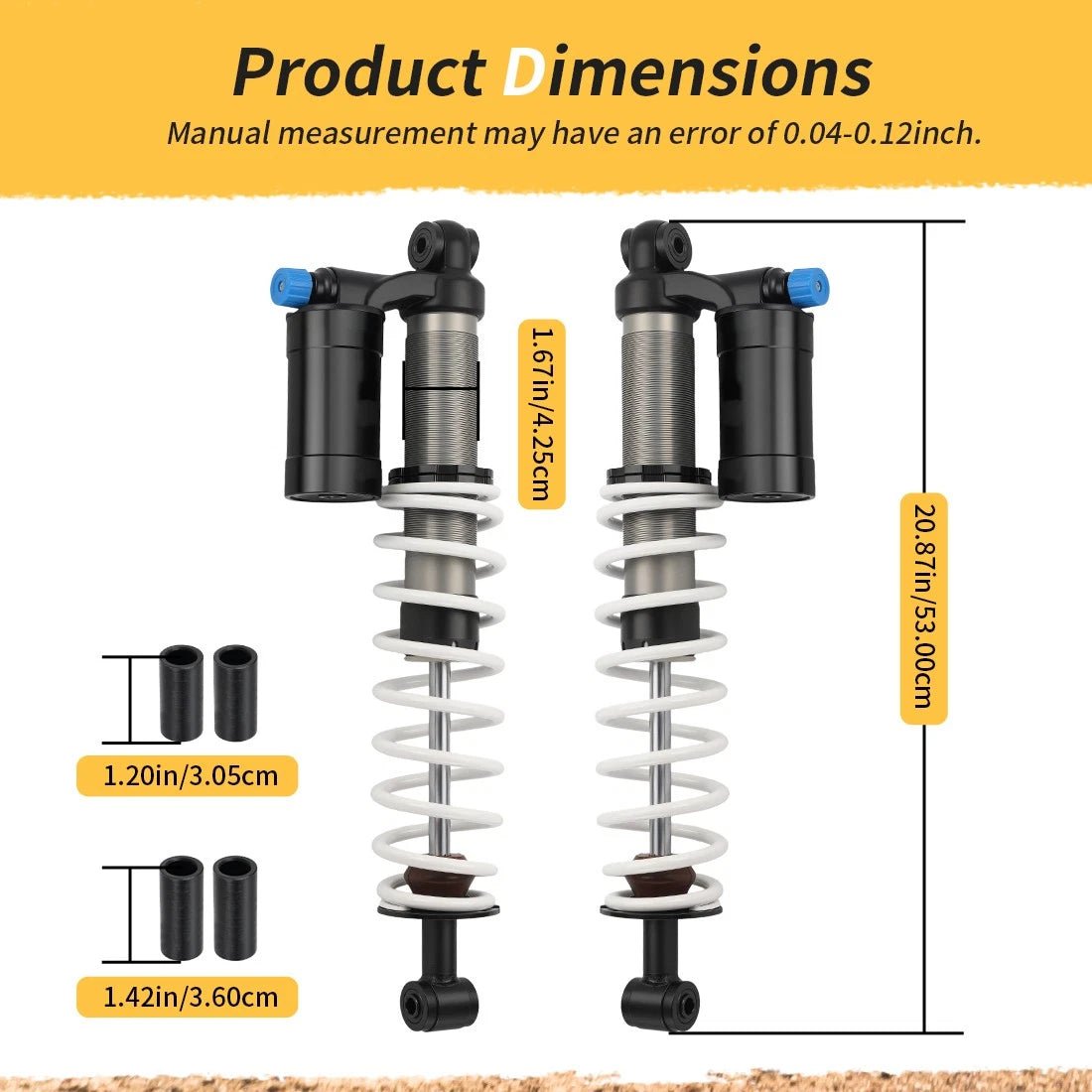 Rear Air Shocks for Polaris Scrambler 850, Sportsman 550, XP 850, XP 1000 (2009–2025)