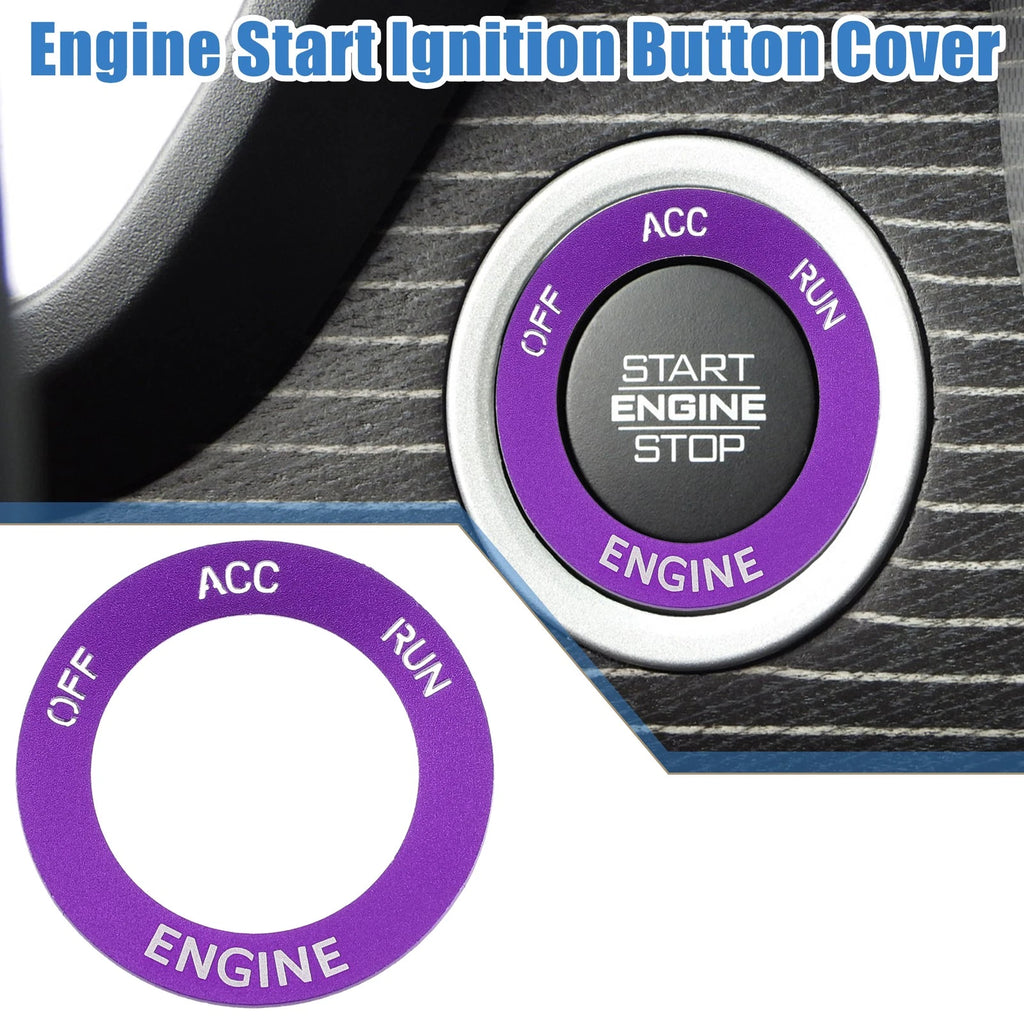 Engine Start Button Sticker for Dodge Charger Challenger (2015–2023) Aluminum Alloy Purple
