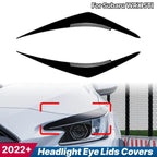 1 Pair / Gloss Black Tape-On Headlight Eye Lids Covers / for Subaru WRX STI