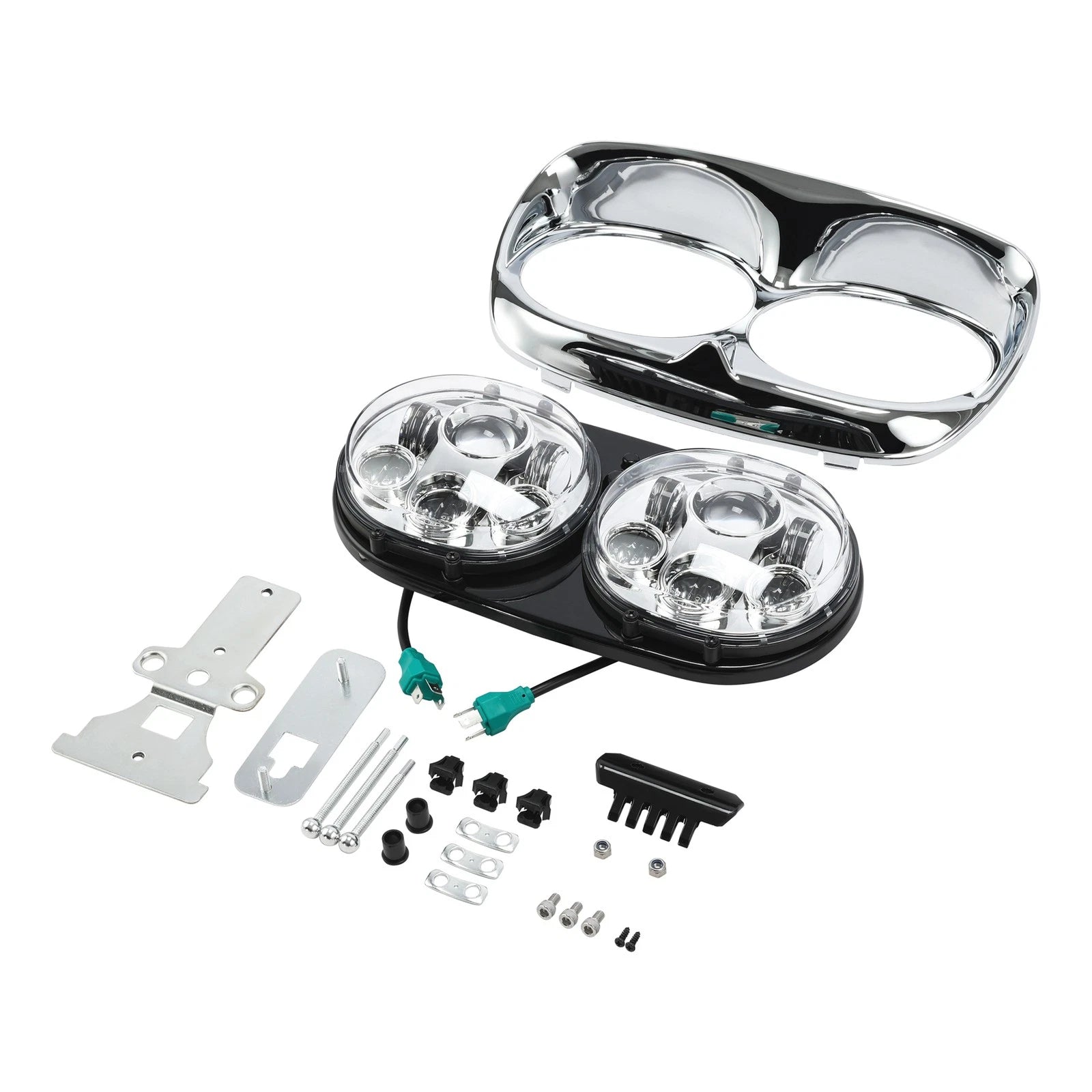 5.75" Dual LED Headlight Lamp Projector for Harley Road Glide FLTR (1998–2013)
