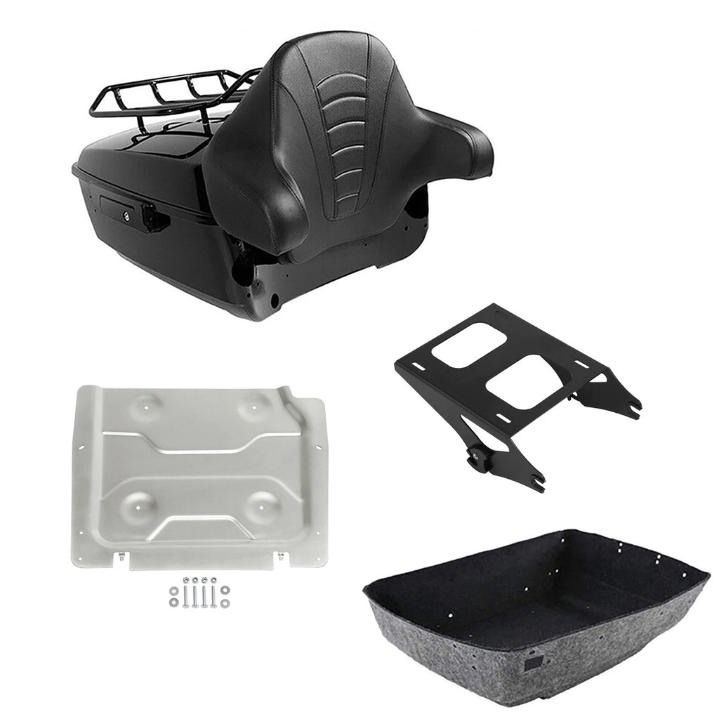 Trunk Backrest Pad Mount Rack Plate for Harley Road Street Glide (2014–2026)