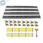 Set of 4 E Track Rails with 16 O-Rings & 16 D-Rings for Trailers