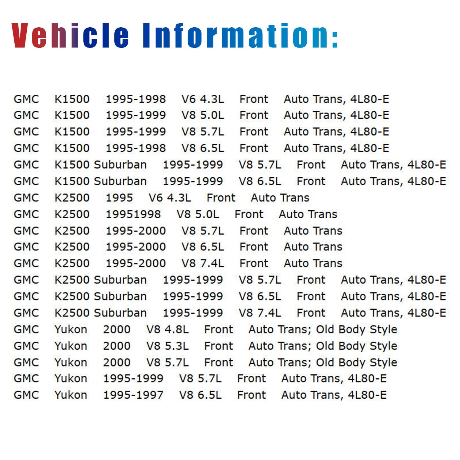 Driveshaft Assembly for K1500 Suburban (1995-2000)