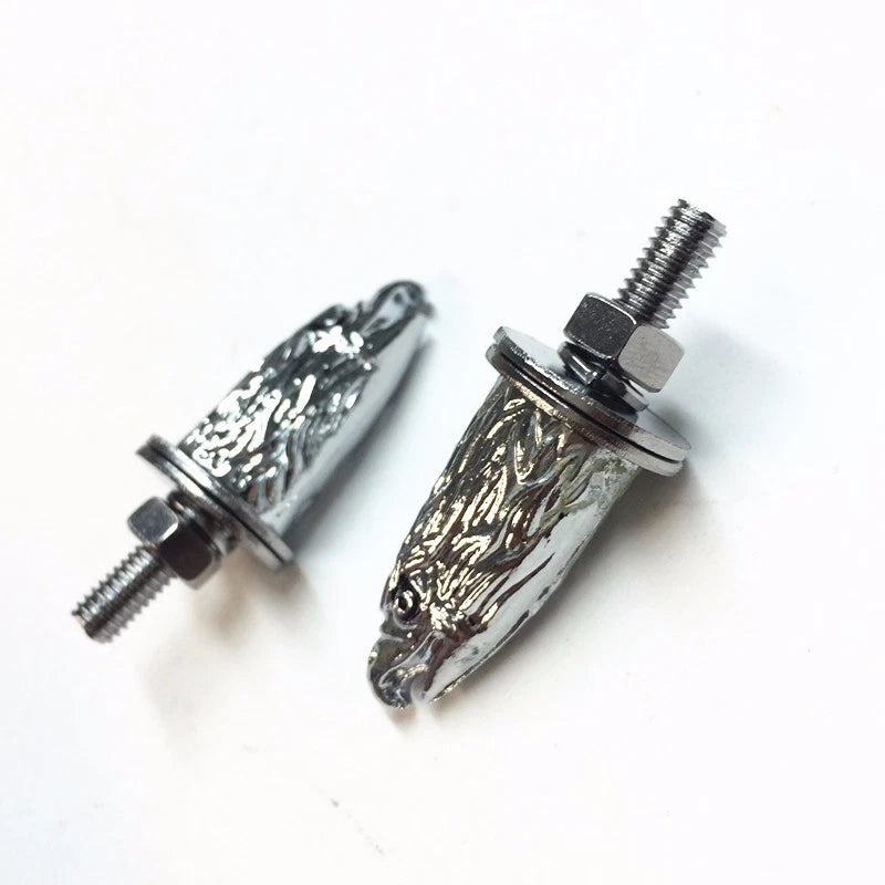 2X Chrome Eagle Head Bolts for License Plate Tag Frame (Universal)