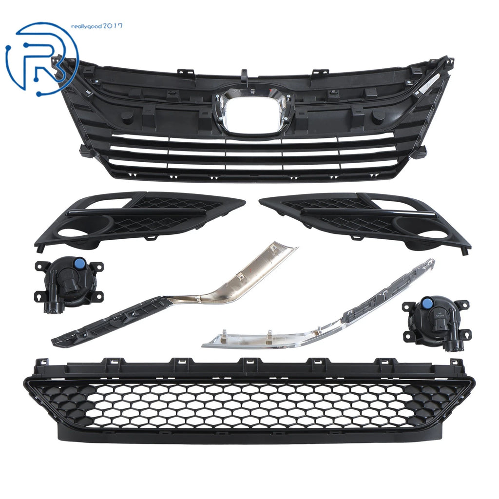 Grille Bumper Fog Light Kit for Honda Odyssey (2018-2020) Chrome Frame