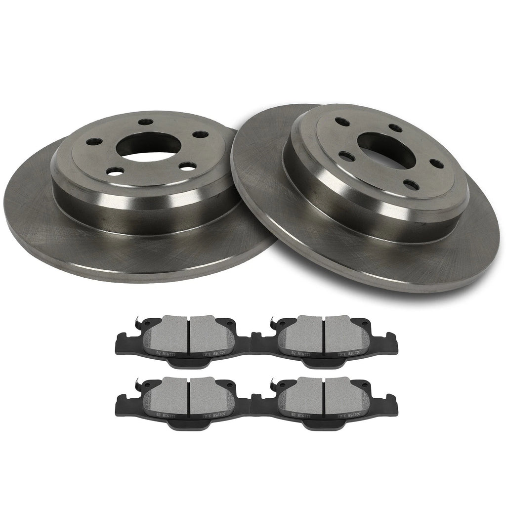 Set of 4 Rear Ceramic Brake Pads and Rotors for Dodge Durango (2011–2017)
