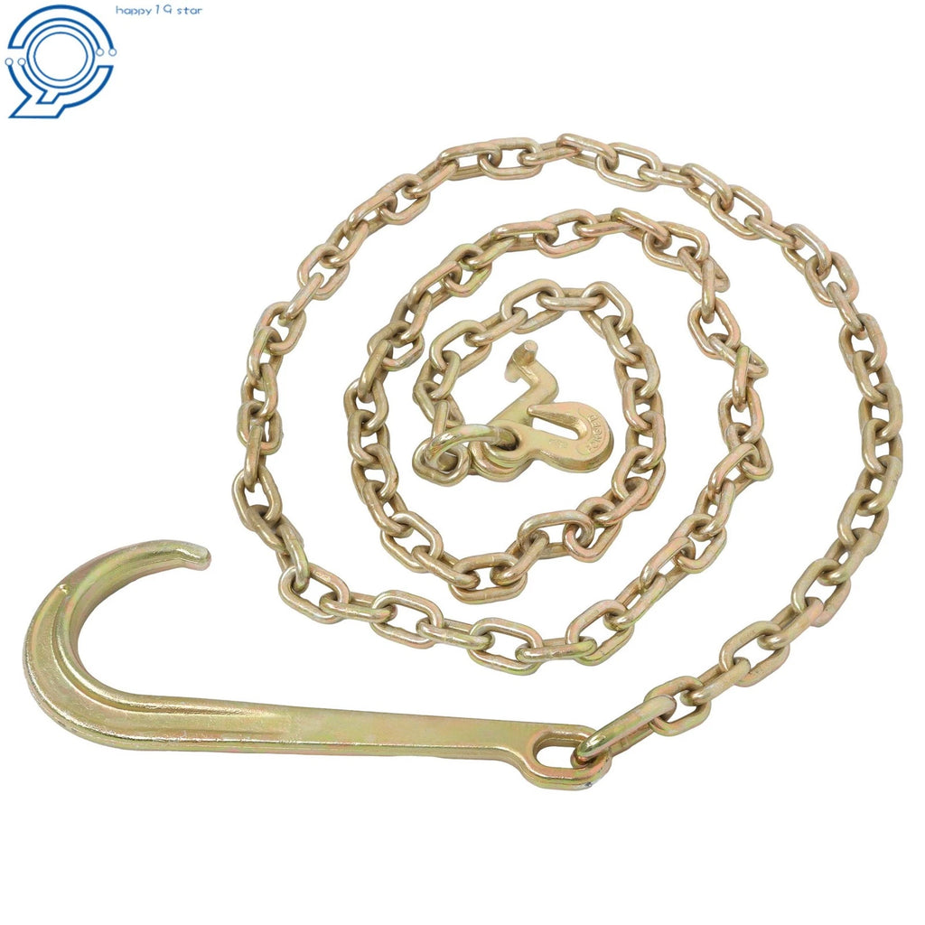 Tow Chain for Recovery Wrecker (10 FT, 5/16" Mini J Hook)