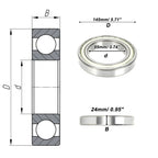 Deep Groove Ball Bearing 6019ZZ for Scooter Skateboard Wheel (95x145x24mm)