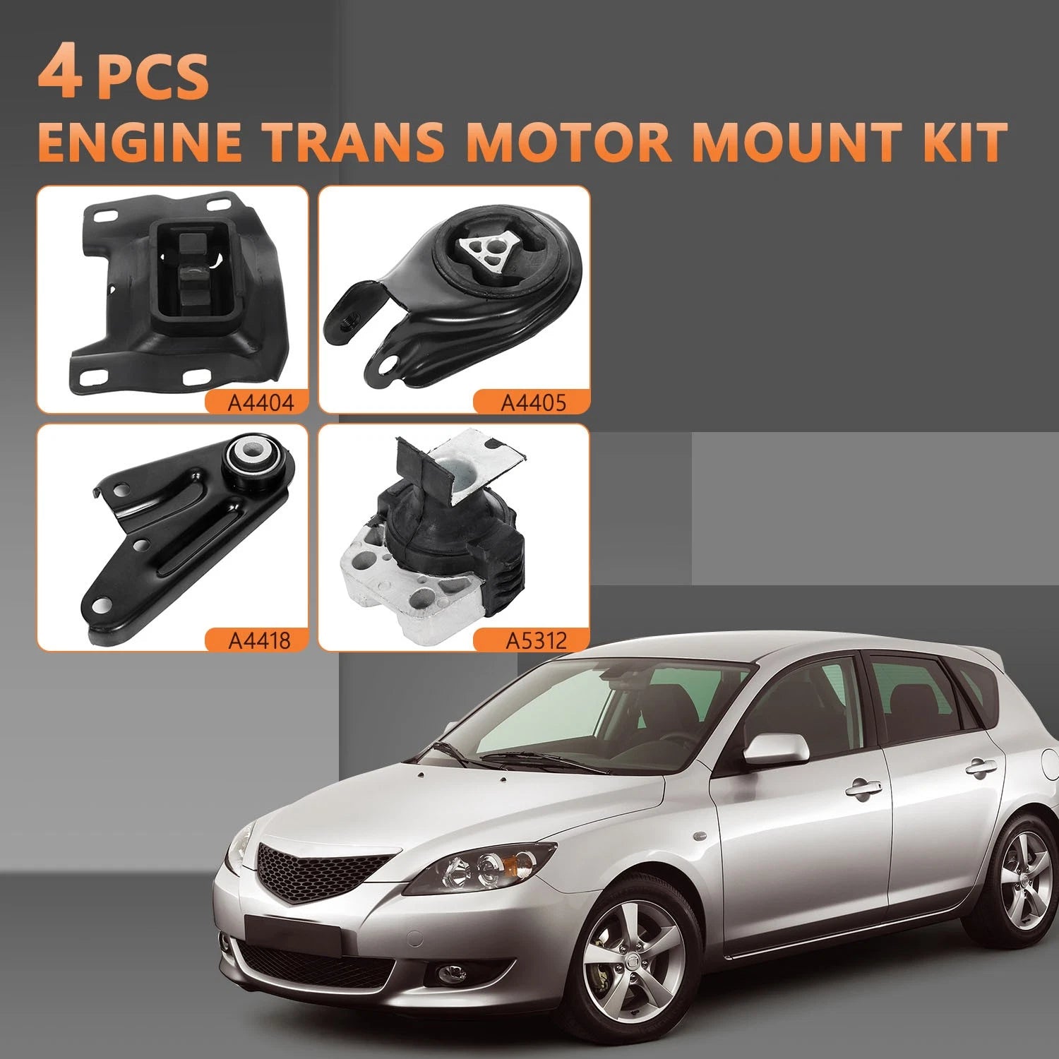 Set of 4 Engine Motor Mounts for Mazda 5 (2006–2010)