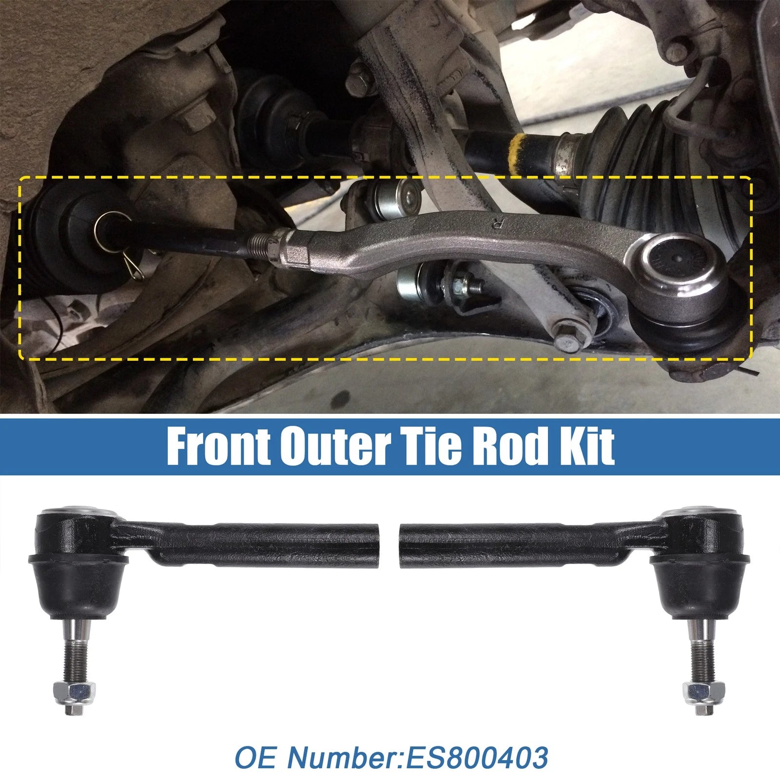 2pcs Front Outer Tie Rod End Links for Chrysler Town & Country (2008–2016) No. ES800403