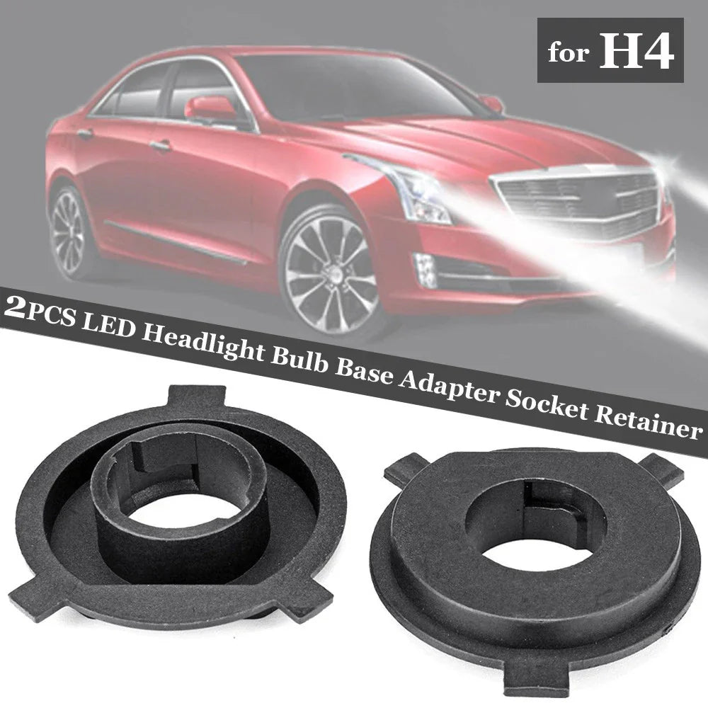 2 x Black Headlight Bulb Base Adapter Socket Retainer for LED H4