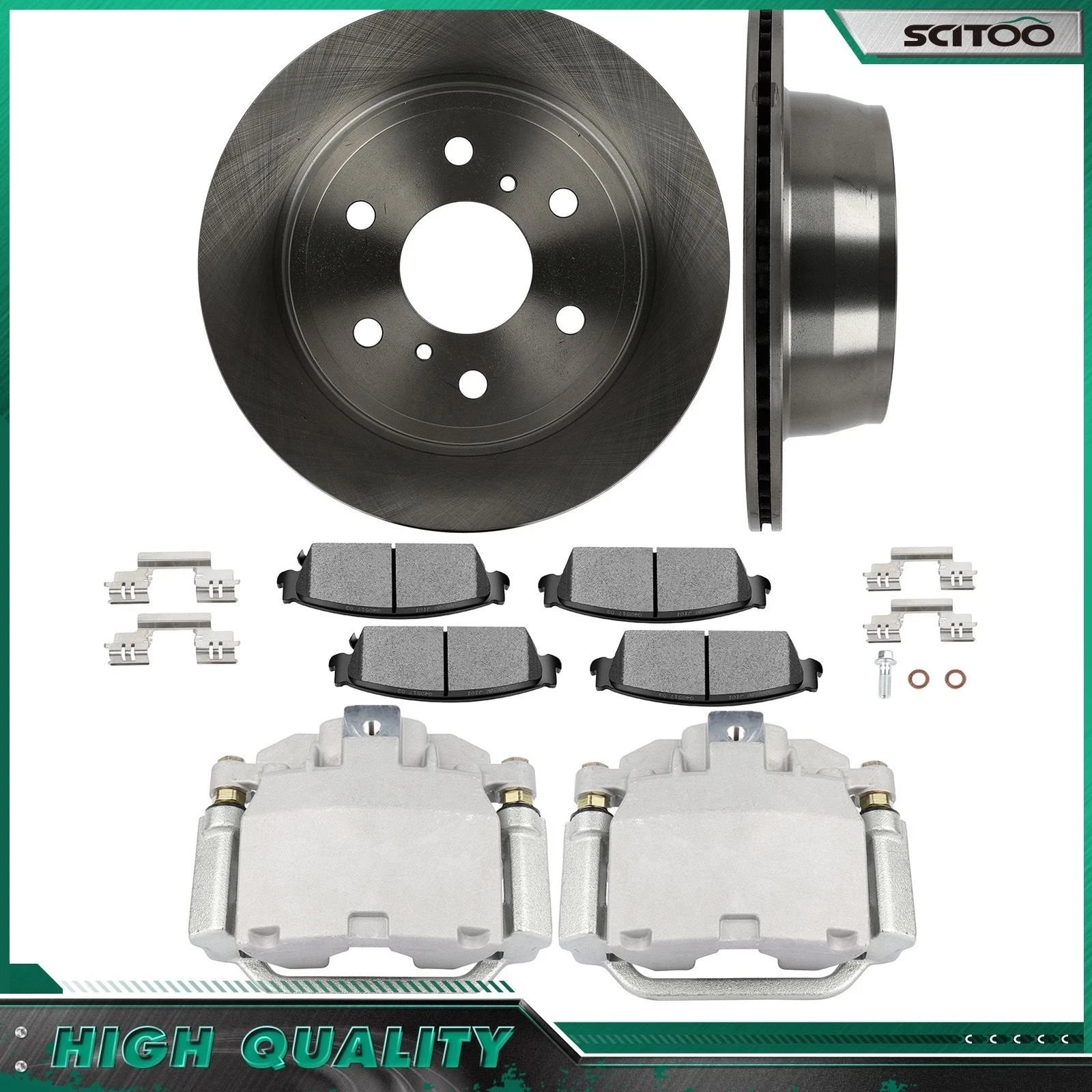 Rear Brake Caliper Rotor Ceramic Pad for Chevy Suburban 1500 (2007–2014)