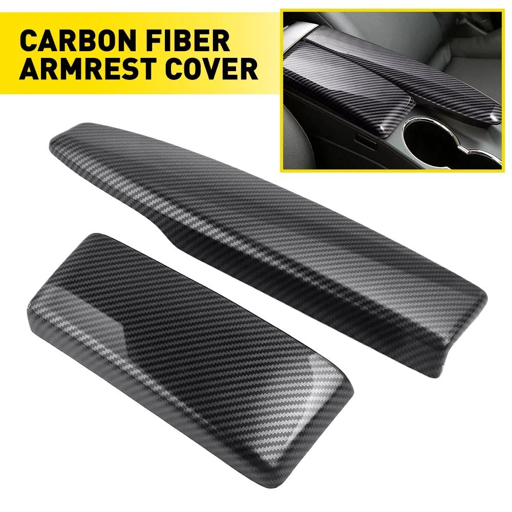 Carbon Fiber Armrest Cover for Mercedes W204 C-Class C63 AMG C300 (2008–2014)