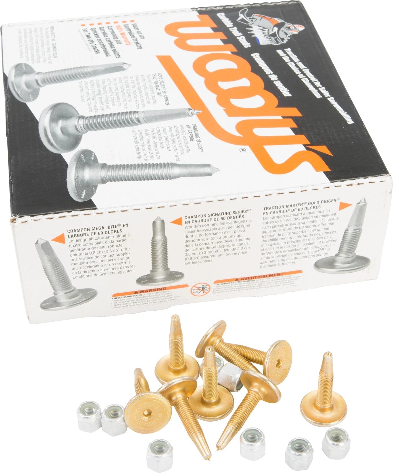 Woodys Gold Digger Carbide Studs 1.325" for Snowmobile Tracks